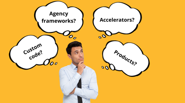 Thumbnail for blog post: The whys and the why nots of custom code, frameworks, accelerators, and products