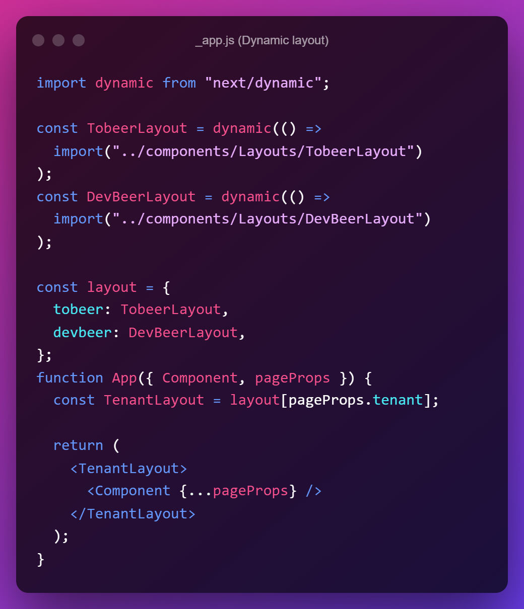 _app.js file with dynamic layout