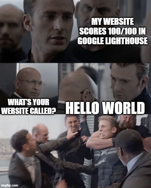 My website scores 100/100 in Google Lighthouse
