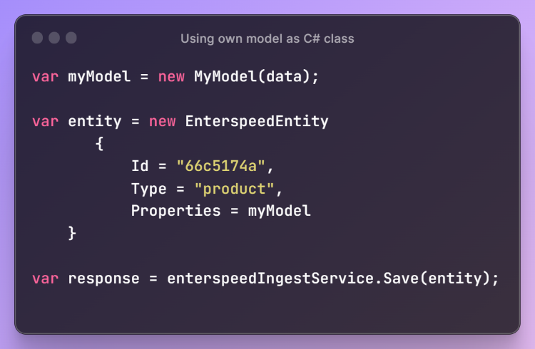 Using own model as C# class